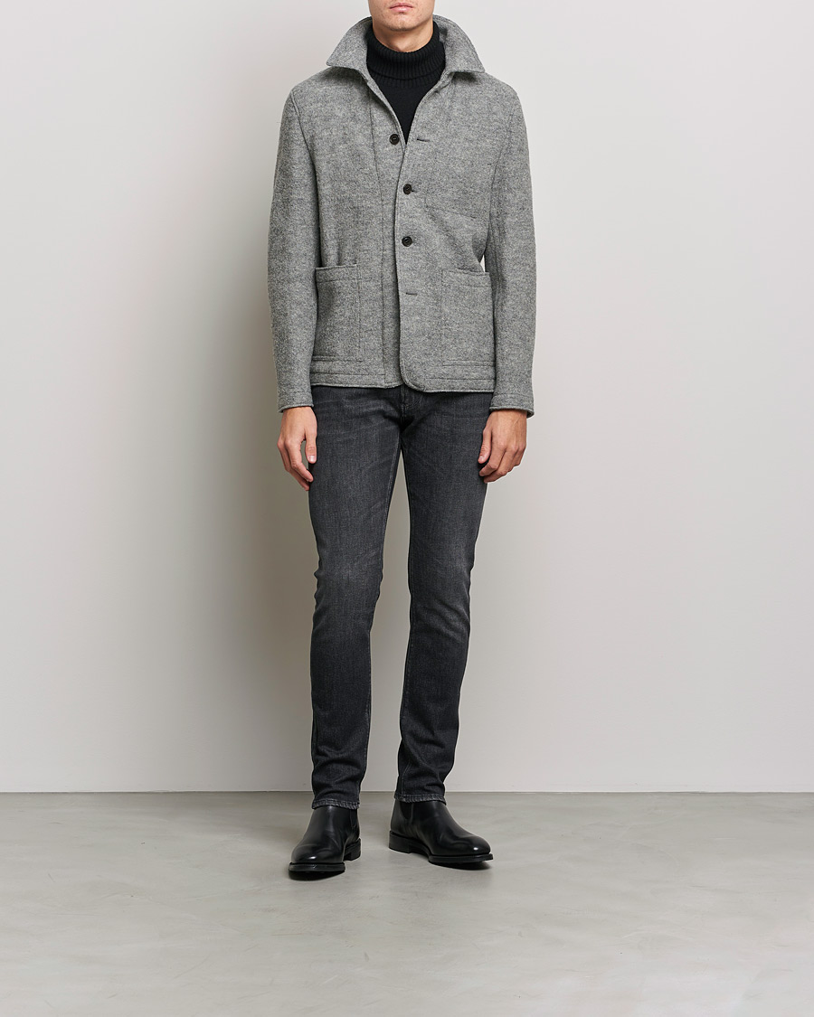 Homme | Blazers | Tiger of Sweden | Gio Knitted Wool Blazer Light Grey