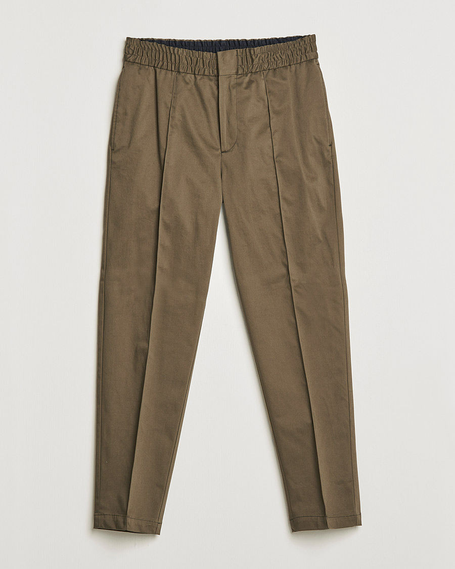 Homme | Pantalons | Tiger of Sweden | Sosa Brushed Satin Trouser Olive Extreme