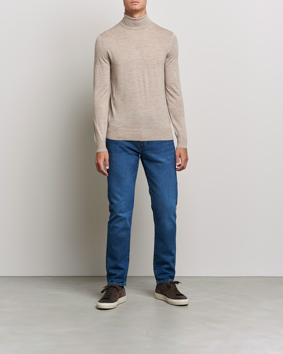Homme | Pulls Et Tricots | Tiger of Sweden | Neville Extra Fine Merino Polo Beige Melange