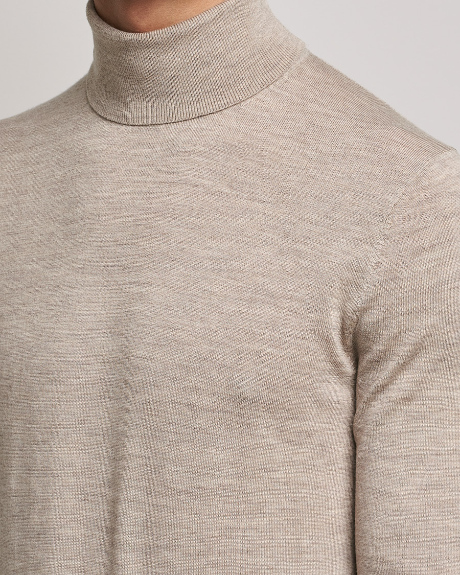 Homme | Pulls Et Tricots | Tiger of Sweden | Neville Extra Fine Merino Polo Beige Melange