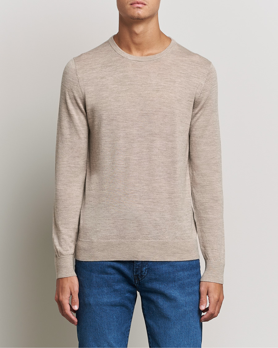 Homme | Pulls Et Tricots | Tiger of Sweden | Nichols Extra Fine Merino Crew Neck Beige Melange