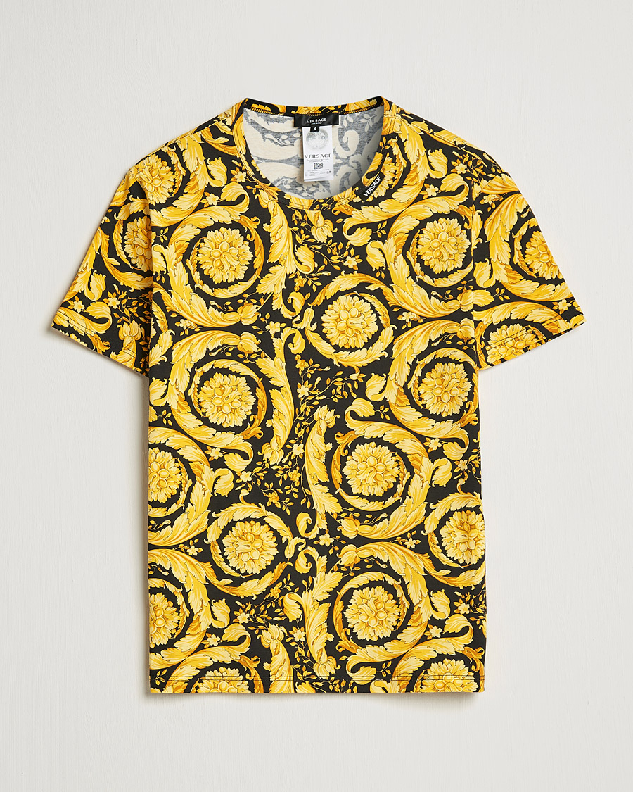 Homme | T-shirts | Versace | Barocco Print Tee Black/Gold