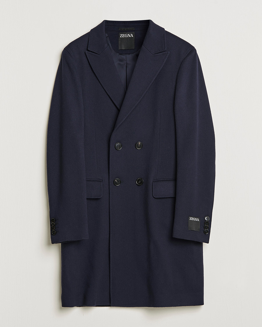 Homme | Manteaux Et Vestes | Zegna | Double Breasted Cashmere Coat Navy