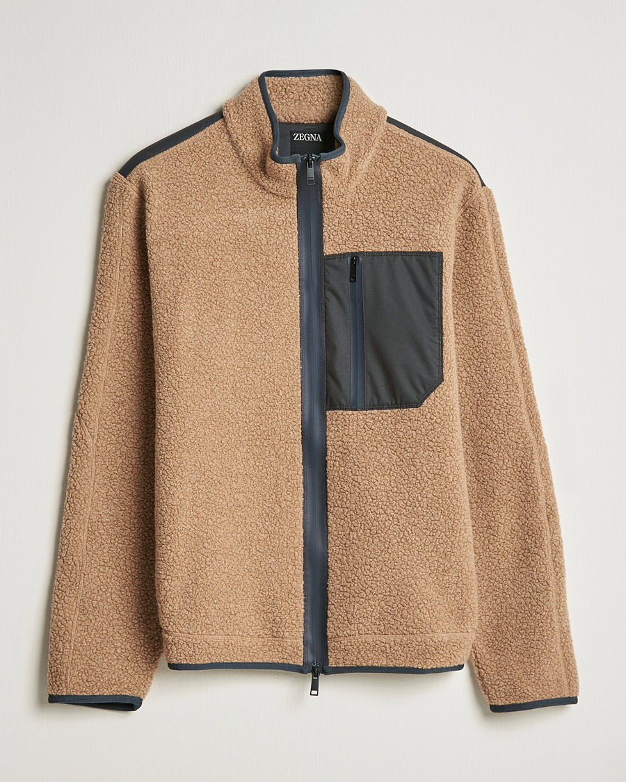 Homme | Pulls Et Tricots | Zegna | Camel Fleece Full Zip Brown
