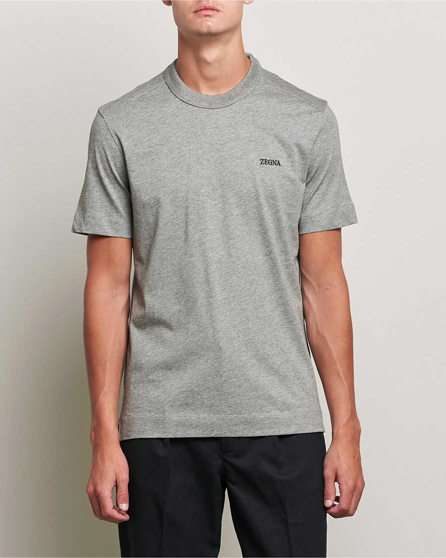 Homme | T-shirts | Zegna | Premium Cotton T-Shirt Grey Melange