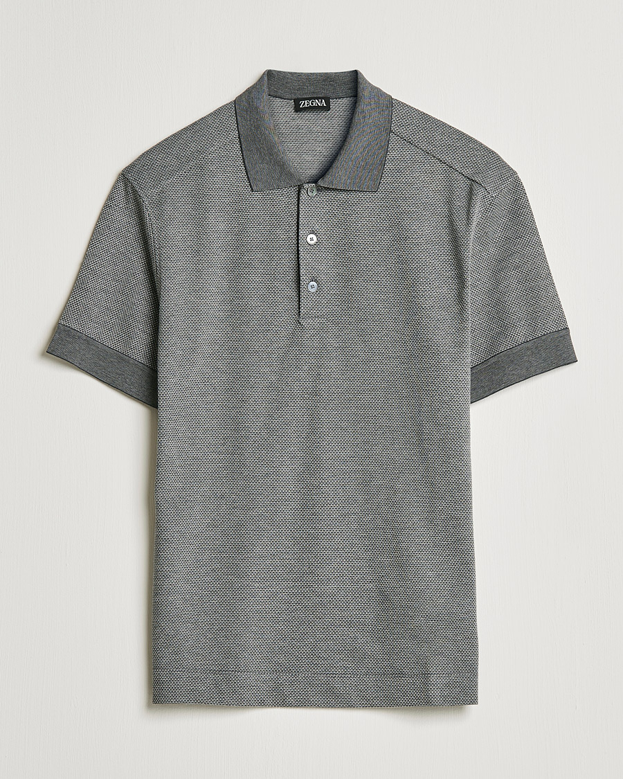 Homme | Polos | Zegna | Cotton/Silk Short Sleeve Polo Grey