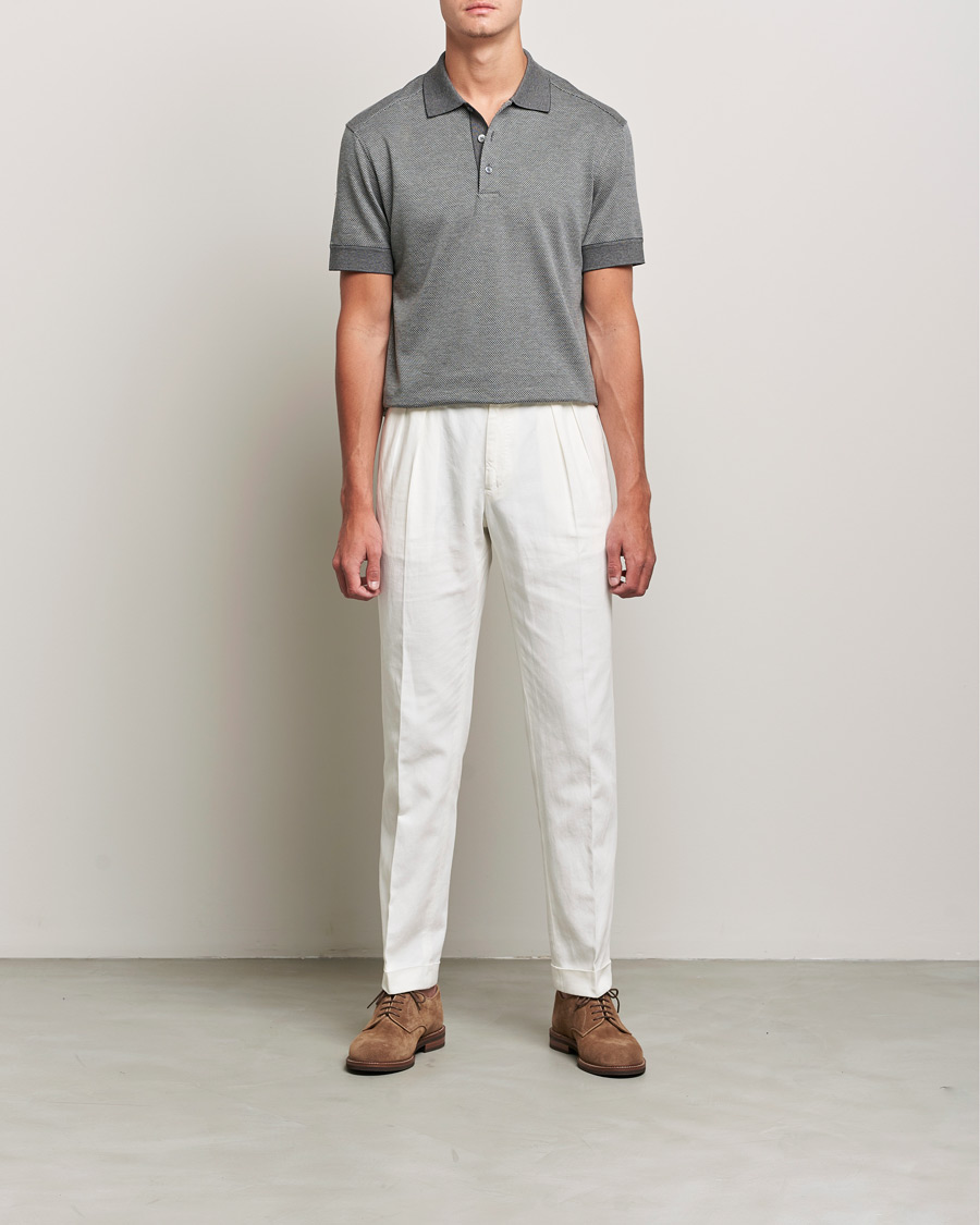 Homme | Polos | Zegna | Cotton/Silk Short Sleeve Polo Grey