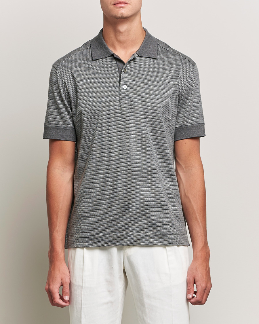 Homme | Polos | Zegna | Cotton/Silk Short Sleeve Polo Grey