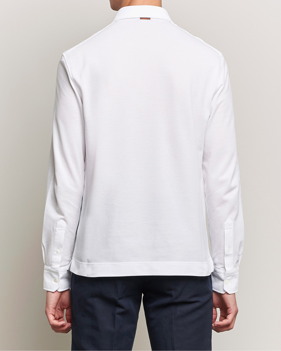 Homme | Pulls Et Tricots | Zegna | Long Sleeve Cotton Piquet Polo White