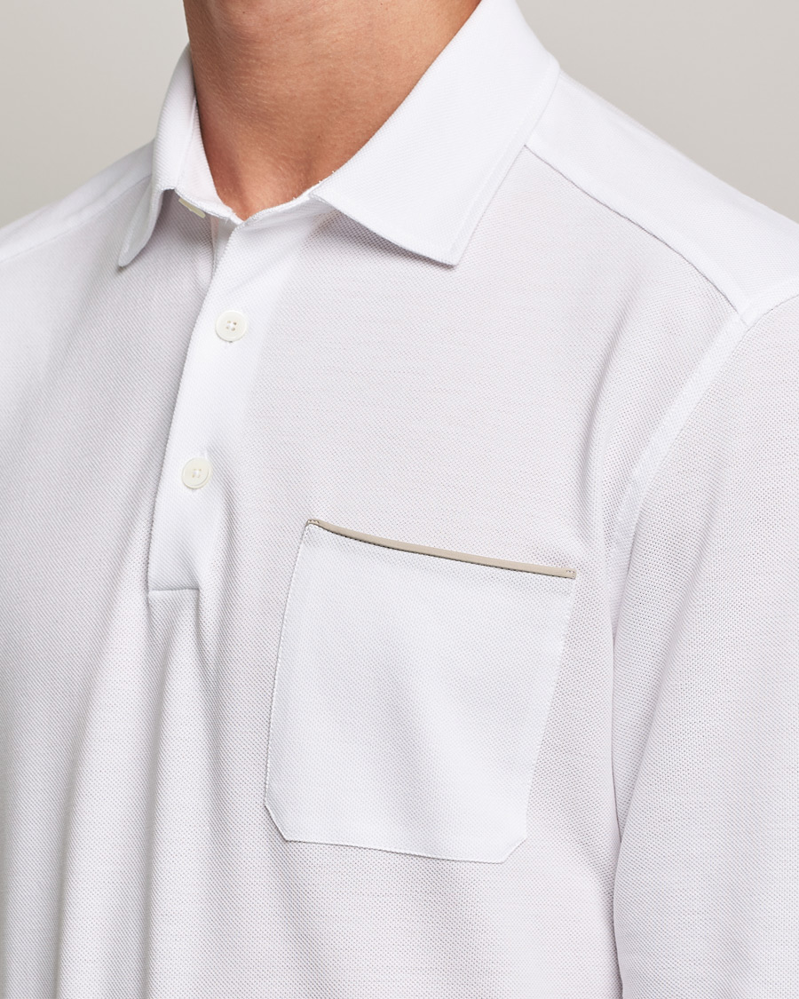 Homme | Pulls Et Tricots | Zegna | Long Sleeve Cotton Piquet Polo White