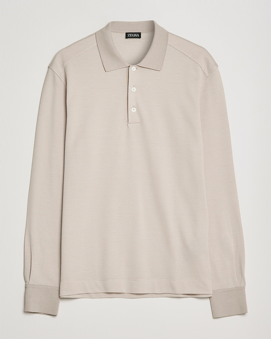 Homme | Pulls Et Tricots | Zegna | Cotton/Silk Long Sleeve Polo Beige
