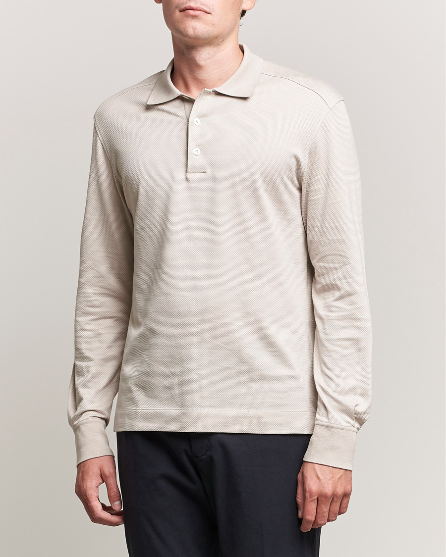 Homme | Pulls Et Tricots | Zegna | Cotton/Silk Long Sleeve Polo Beige