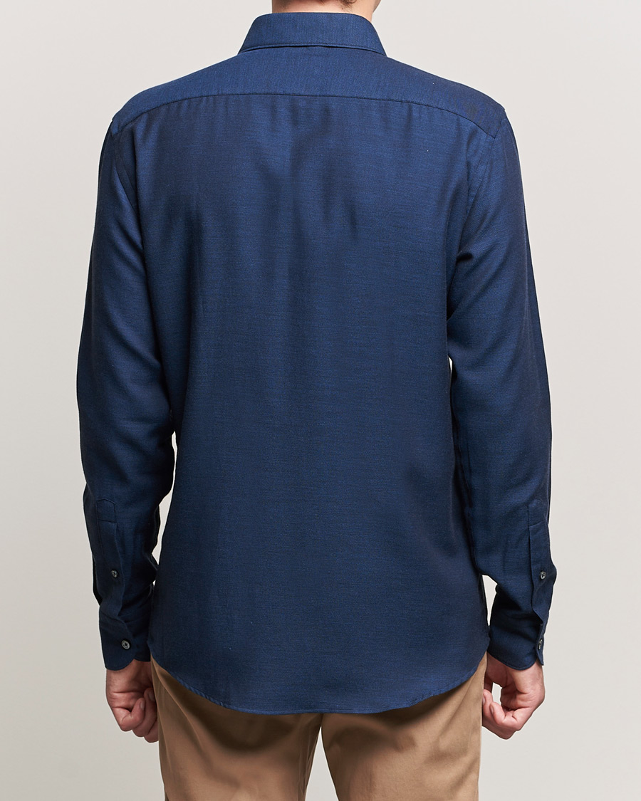 Homme | Chemises | Zegna | Cotton/Cashmere Casual Shirt Dark Blue
