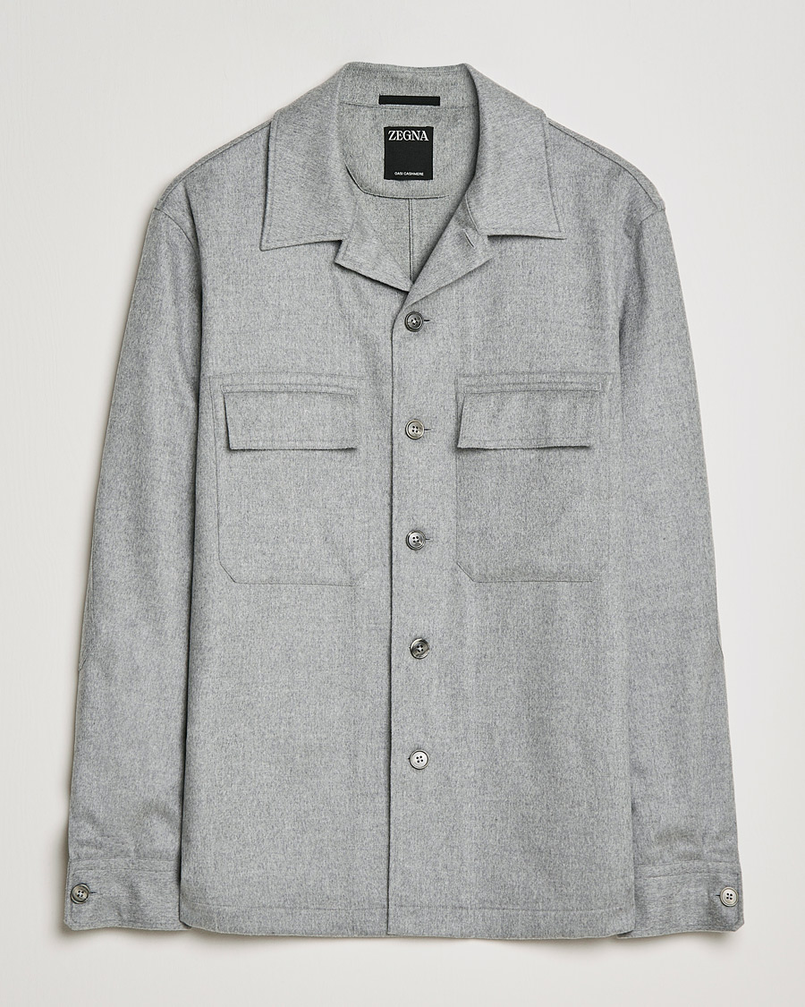 Homme | Chemises | Zegna | Oasi Cashmere Overshirt Light Grey