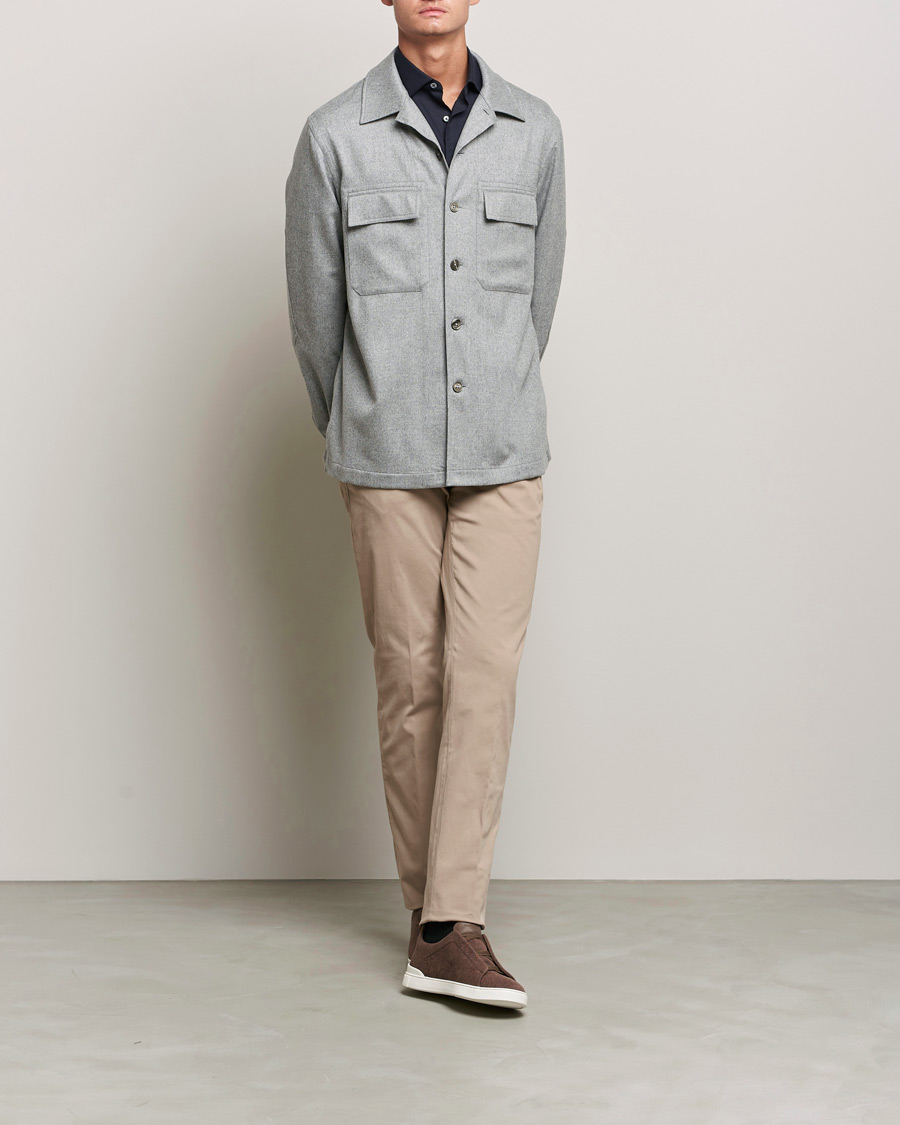 Homme | Chemises | Zegna | Oasi Cashmere Overshirt Light Grey