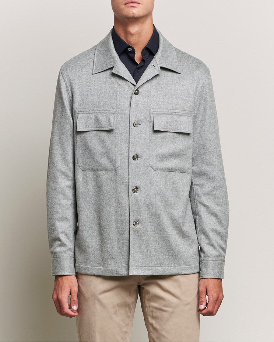 Homme | Chemises | Zegna | Oasi Cashmere Overshirt Light Grey