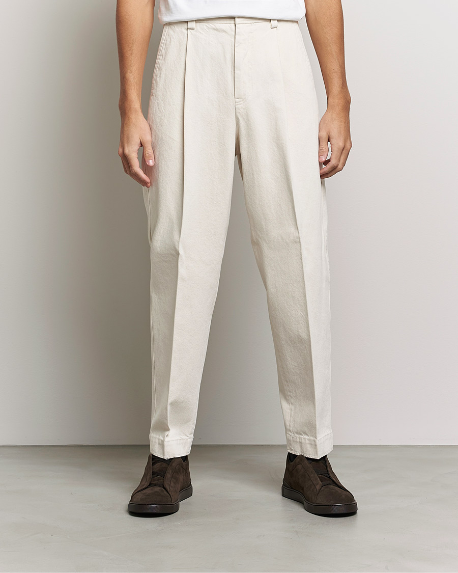 Homme | Pantalons | Zegna | Pleated Bull Denim Pants Off White