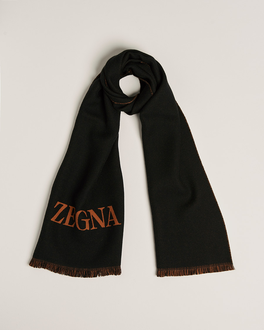 Homme | Zegna Bicolor Wool Scarf Black | Zegna | Bicolor Wool Scarf Black