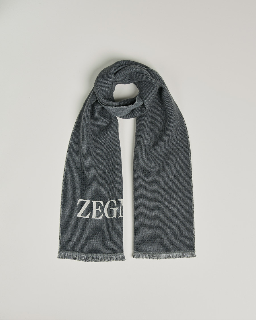 Homme | Zegna Bicolor Wool Scarf Dark Grey | Zegna | Bicolor Wool Scarf Dark Grey