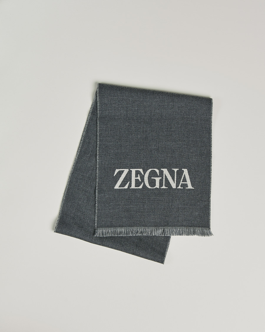 Homme | Zegna Bicolor Wool Scarf Dark Grey | Zegna | Bicolor Wool Scarf Dark Grey