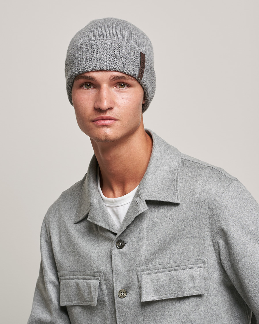 Homme | Zegna Cashmere Beanie Light Grey | Zegna | Cashmere Beanie Light Grey