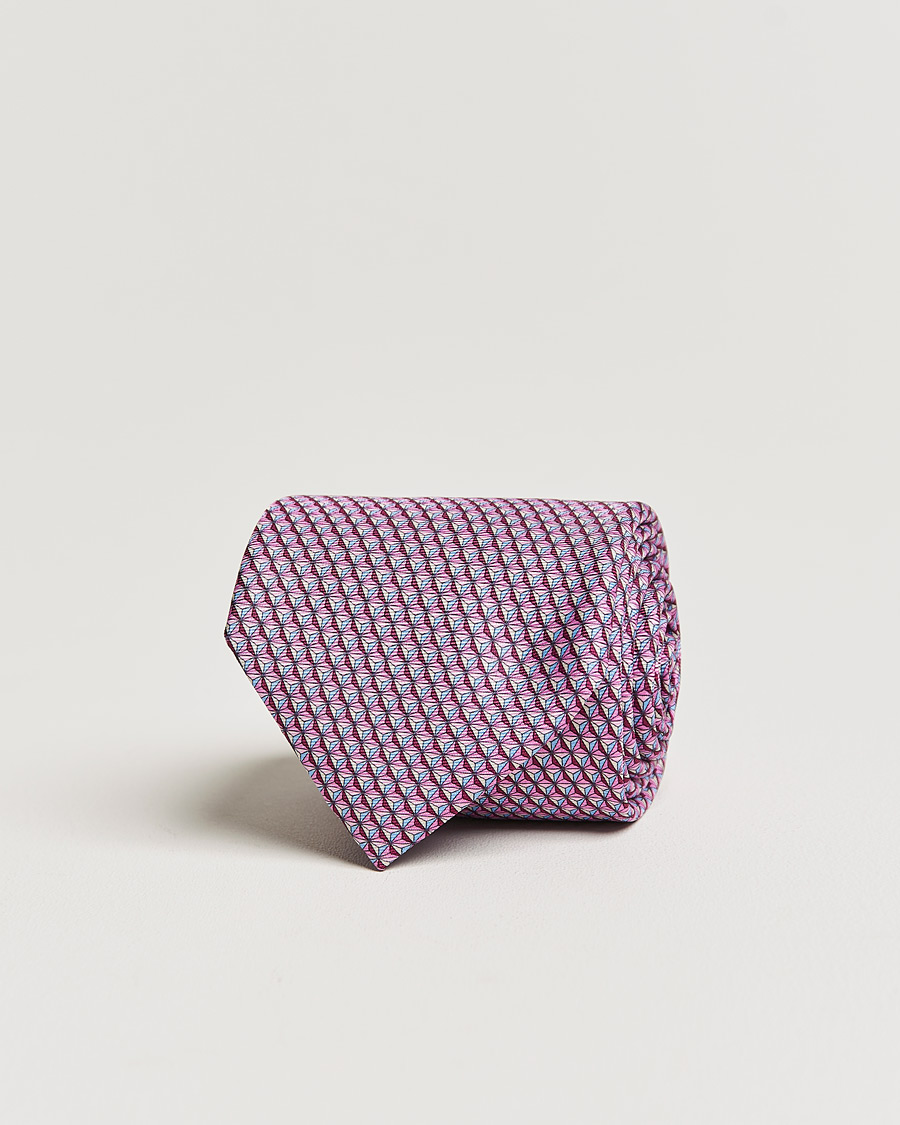 Homme | Zegna Printed Silk Tie Pink | Zegna | Printed Silk Tie Pink