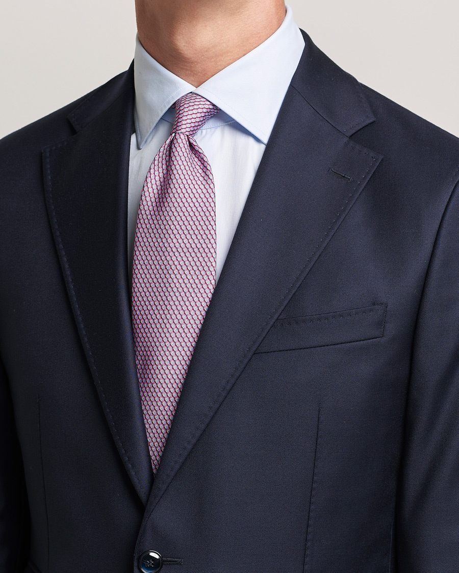 Homme | Zegna Printed Silk Tie Pink | Zegna | Printed Silk Tie Pink