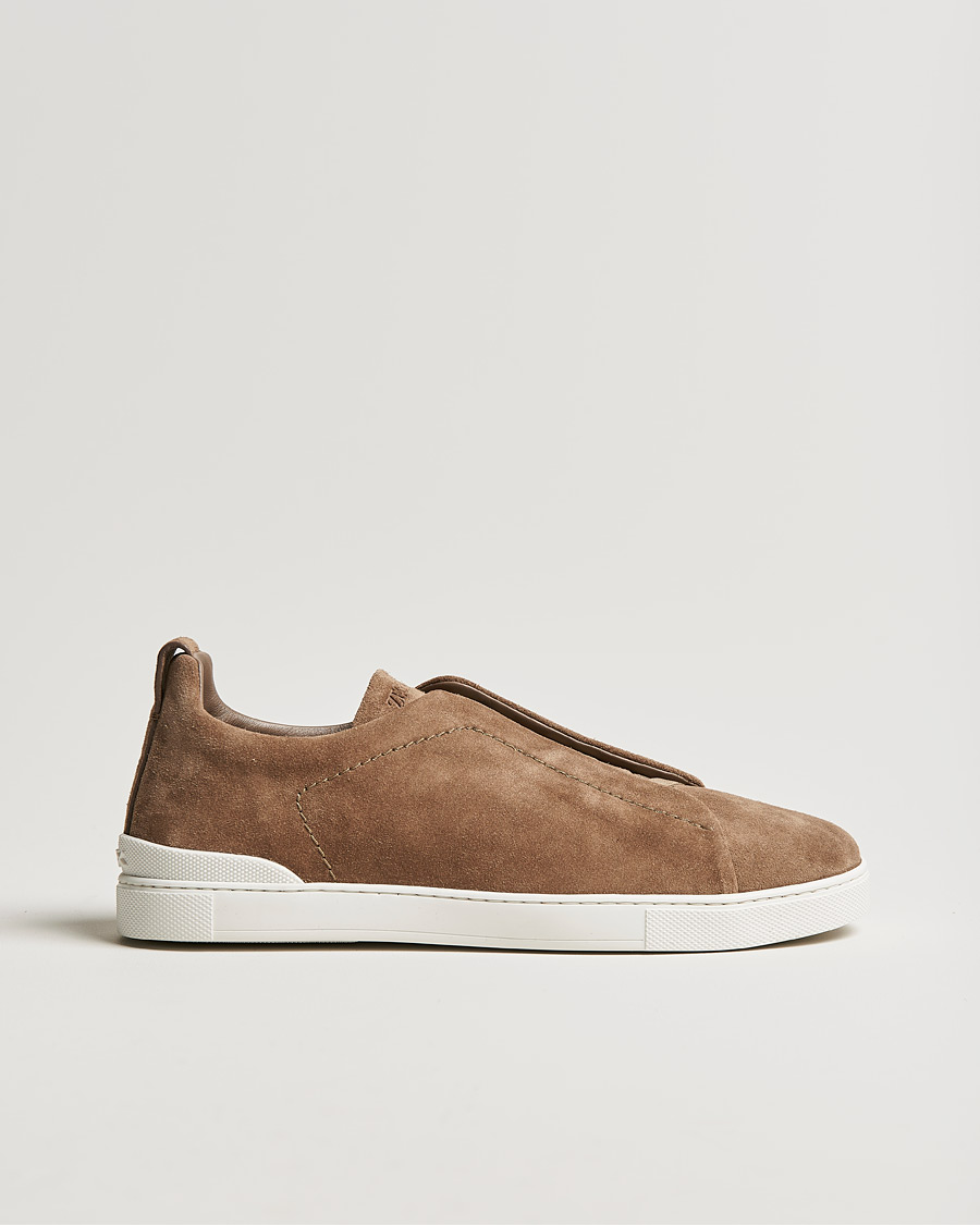 Homme | Zegna Triple Stitch Sneakers Beige Suede | Zegna | Triple Stitch Sneakers Beige Suede