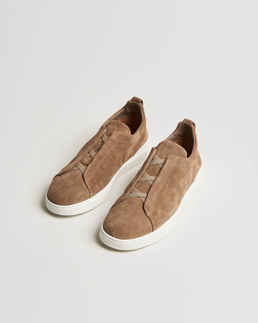 Homme | Zegna Triple Stitch Sneakers Beige Suede | Zegna | Triple Stitch Sneakers Beige Suede