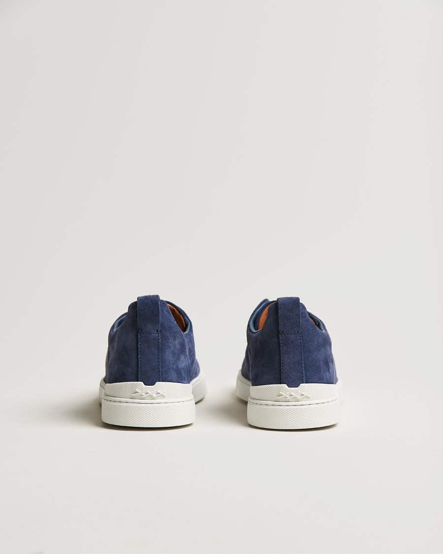 Homme | Zegna Triple Stitch Sneaker Blue Suede | Zegna | Triple Stitch Sneaker Blue Suede