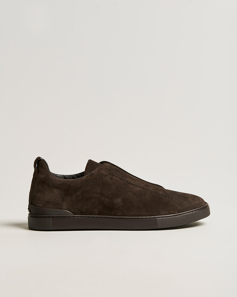 Homme | Zegna Triple Stitch Sneakers Full Brown Suede | Zegna | Triple Stitch Sneakers Full Brown Suede