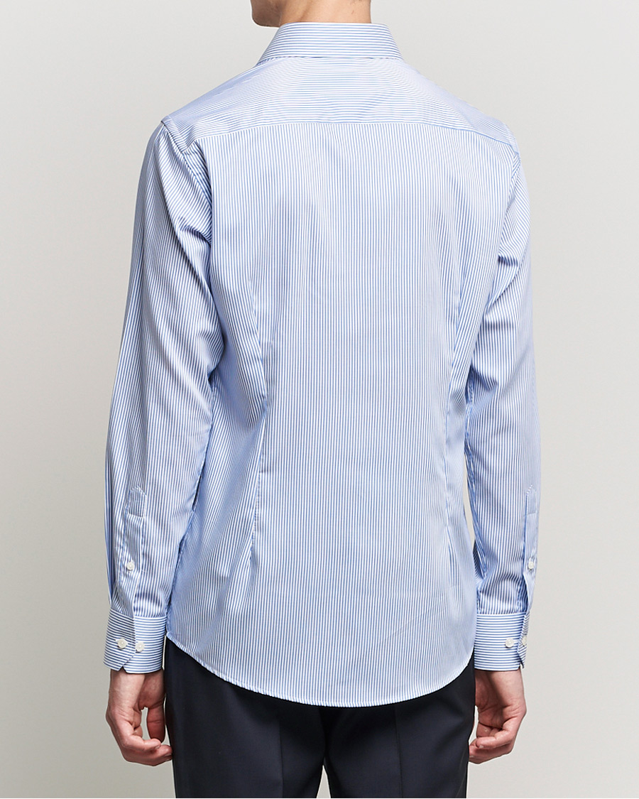 Homme | Chemises | Eton | Bengal Stripe Fine Twill Shirt Royal Blue