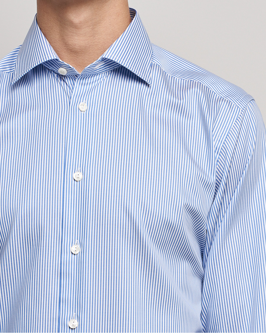 Homme | Chemises | Eton | Bengal Stripe Fine Twill Shirt Royal Blue