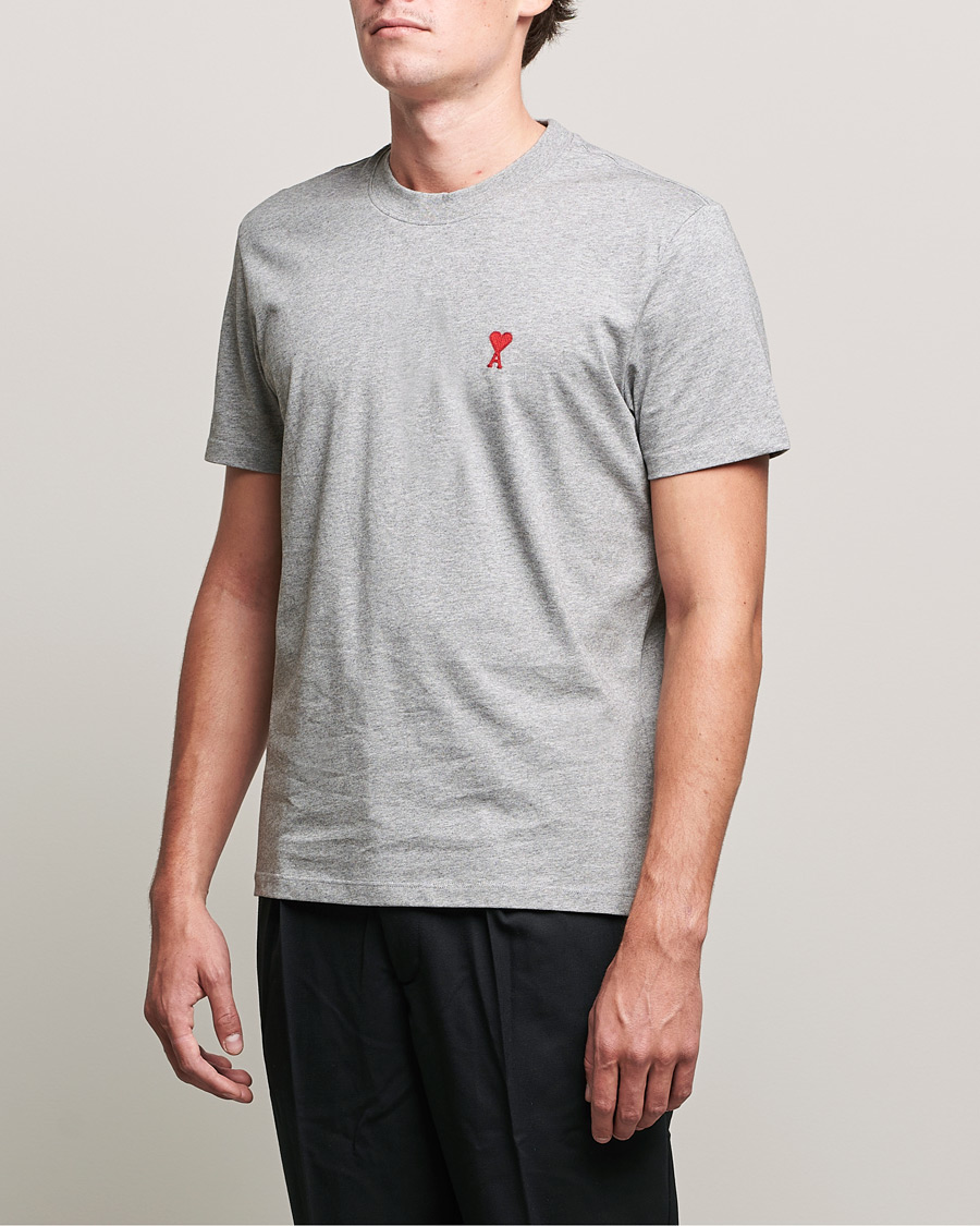 Homme | T-shirts | AMI | Heart Logo T-Shirt Heather Grey
