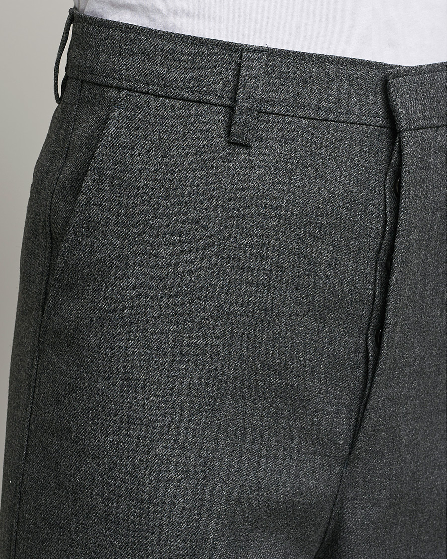 Homme | Pantalons | AMI | Large Fit Wool Trousers Dark Grey