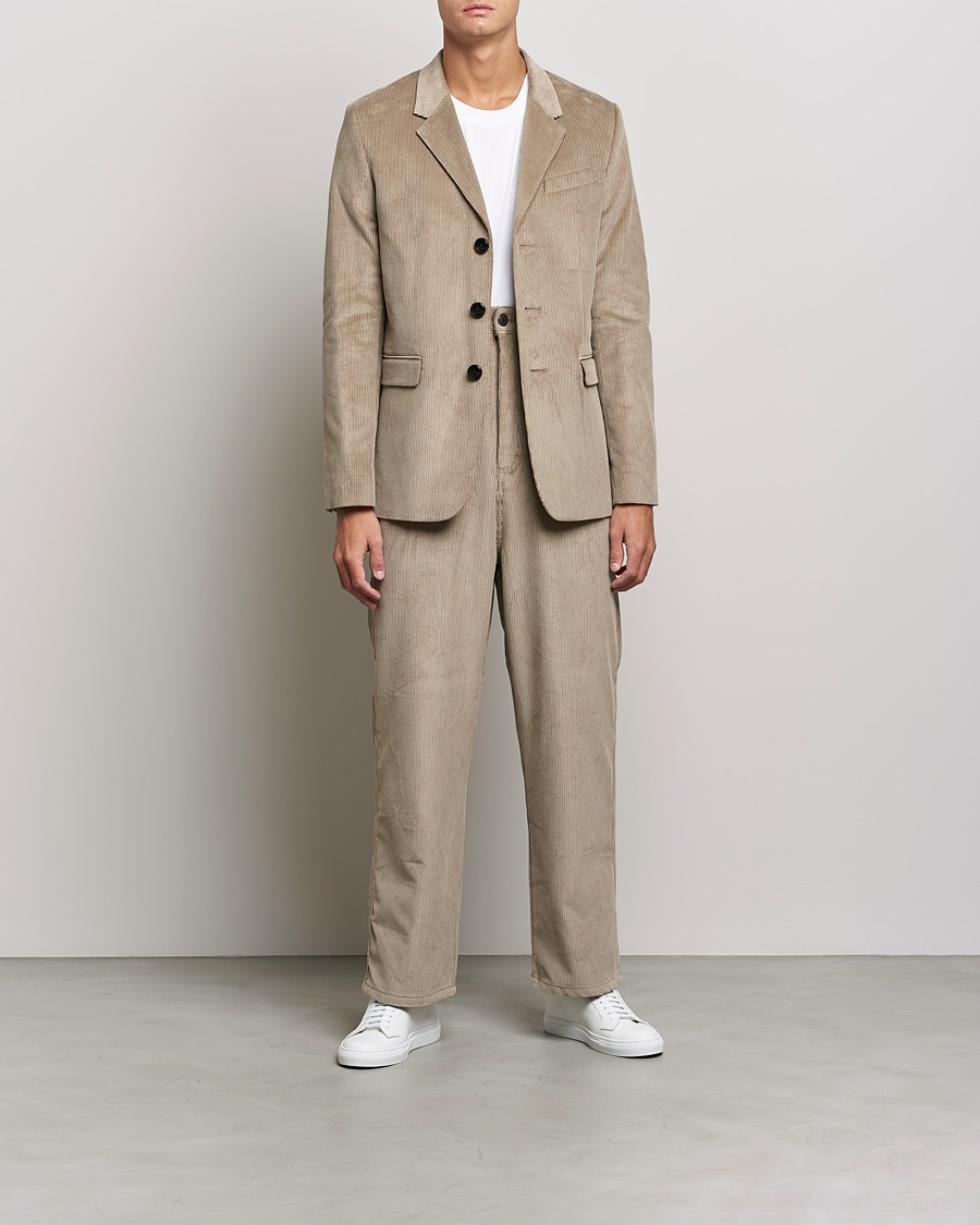 Homme | Pantalons | AMI | Alex Corduroy Trousers Beige