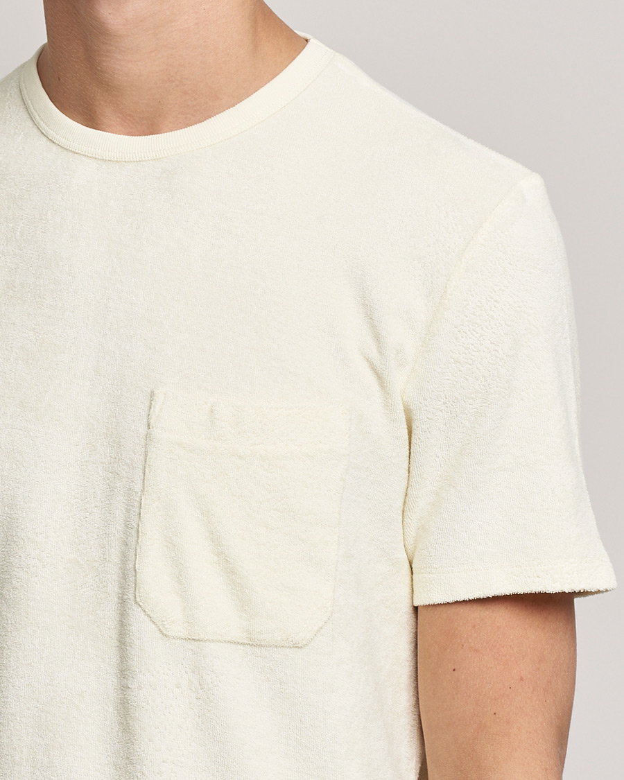 Homme | T-shirts | Stenströms | Towelling Cotton T-Shirt Cream