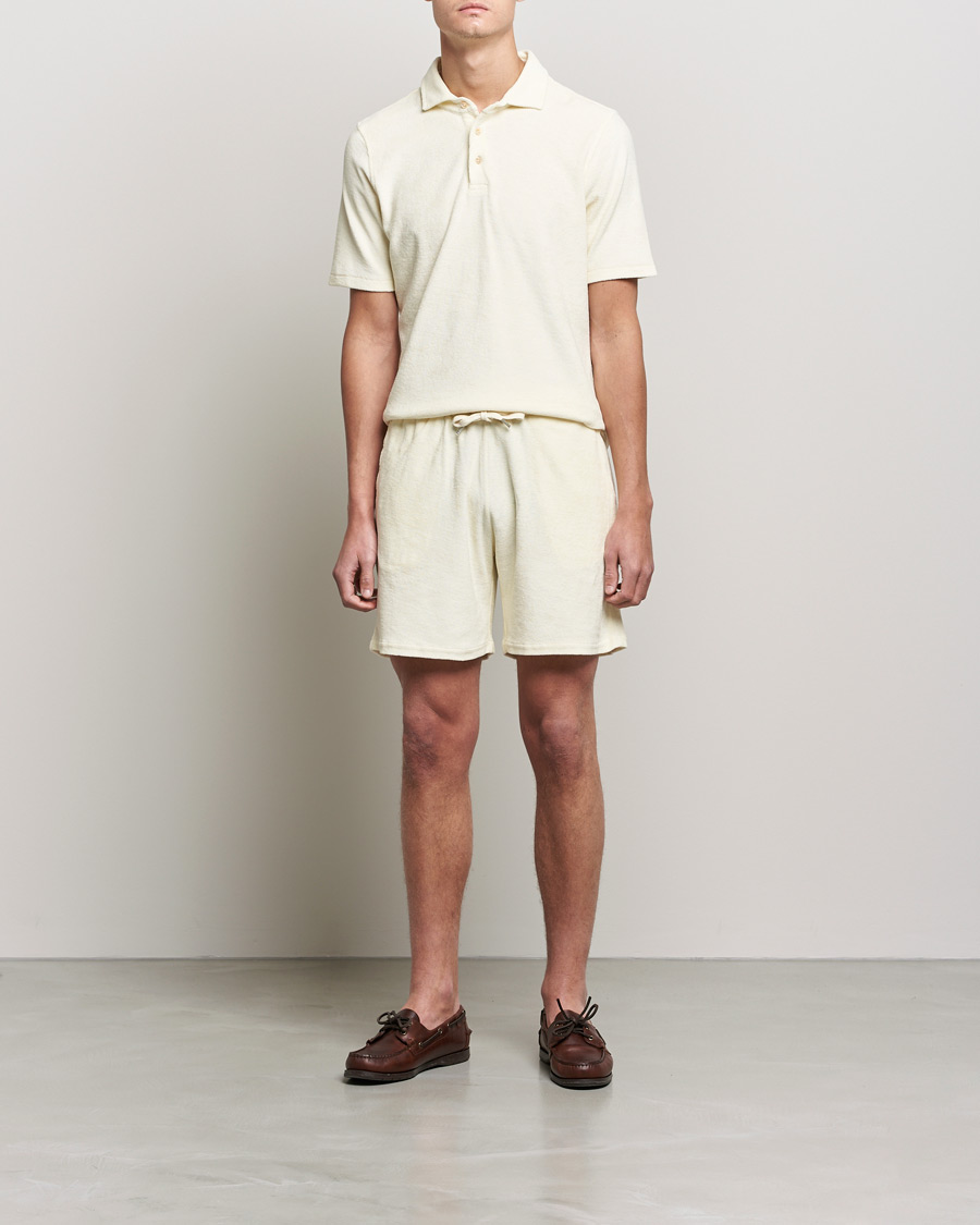 Homme | Shorts | Stenströms | Towelling Cotton Shorts Cream