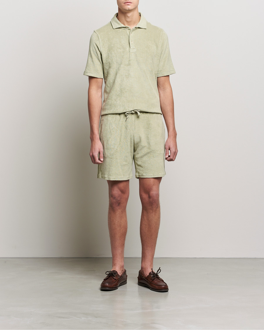 Homme | Shorts | Stenströms | Towelling Cotton Shorts Olive