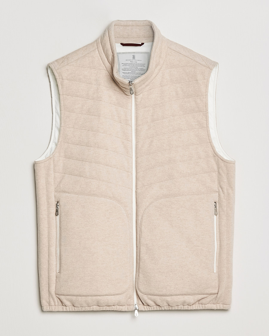 Homme | Manteaux Et Vestes | Brunello Cucinelli | Cashmere Quilted Vest Beige