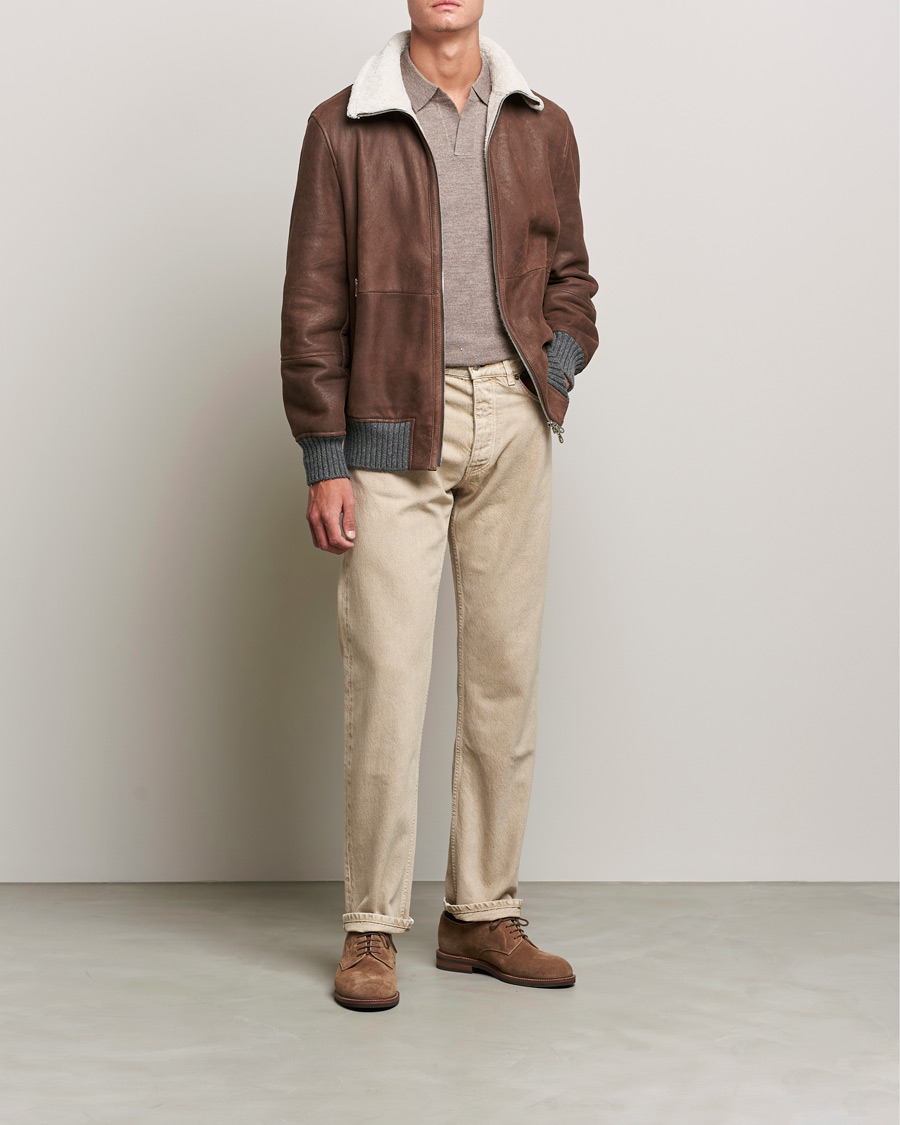 Homme | Manteaux Et Vestes | Brunello Cucinelli | Shearling Flight Jacket Dark Brown