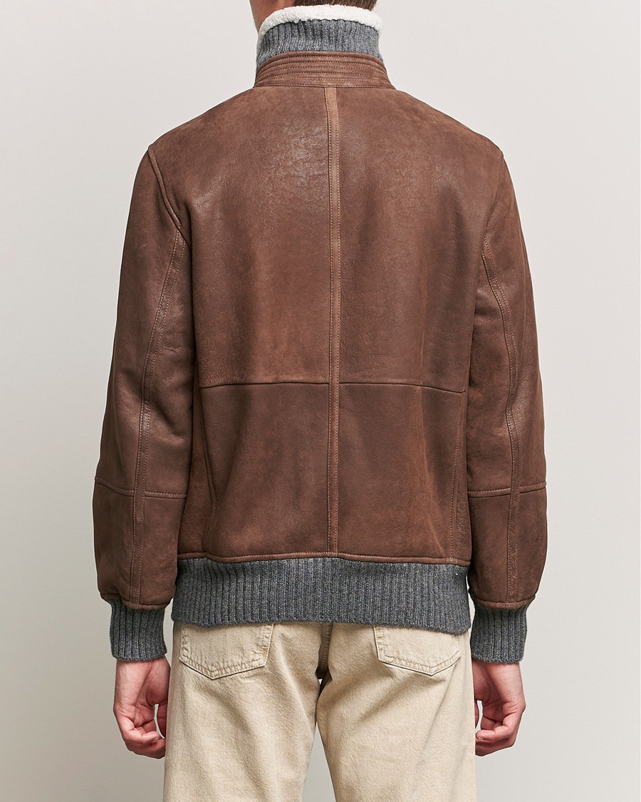 Homme | Manteaux Et Vestes | Brunello Cucinelli | Shearling Flight Jacket Dark Brown