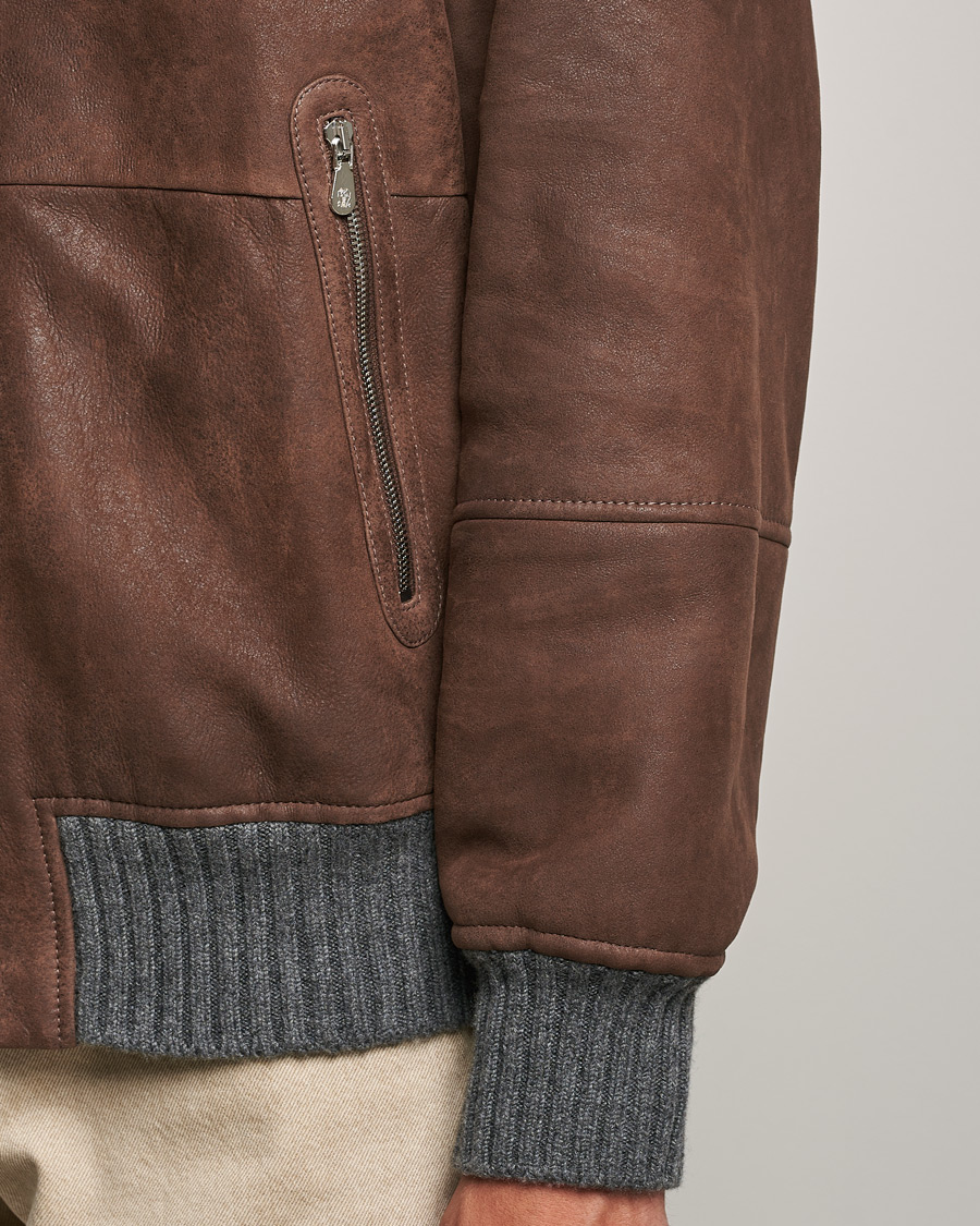 Homme | Manteaux Et Vestes | Brunello Cucinelli | Shearling Flight Jacket Dark Brown