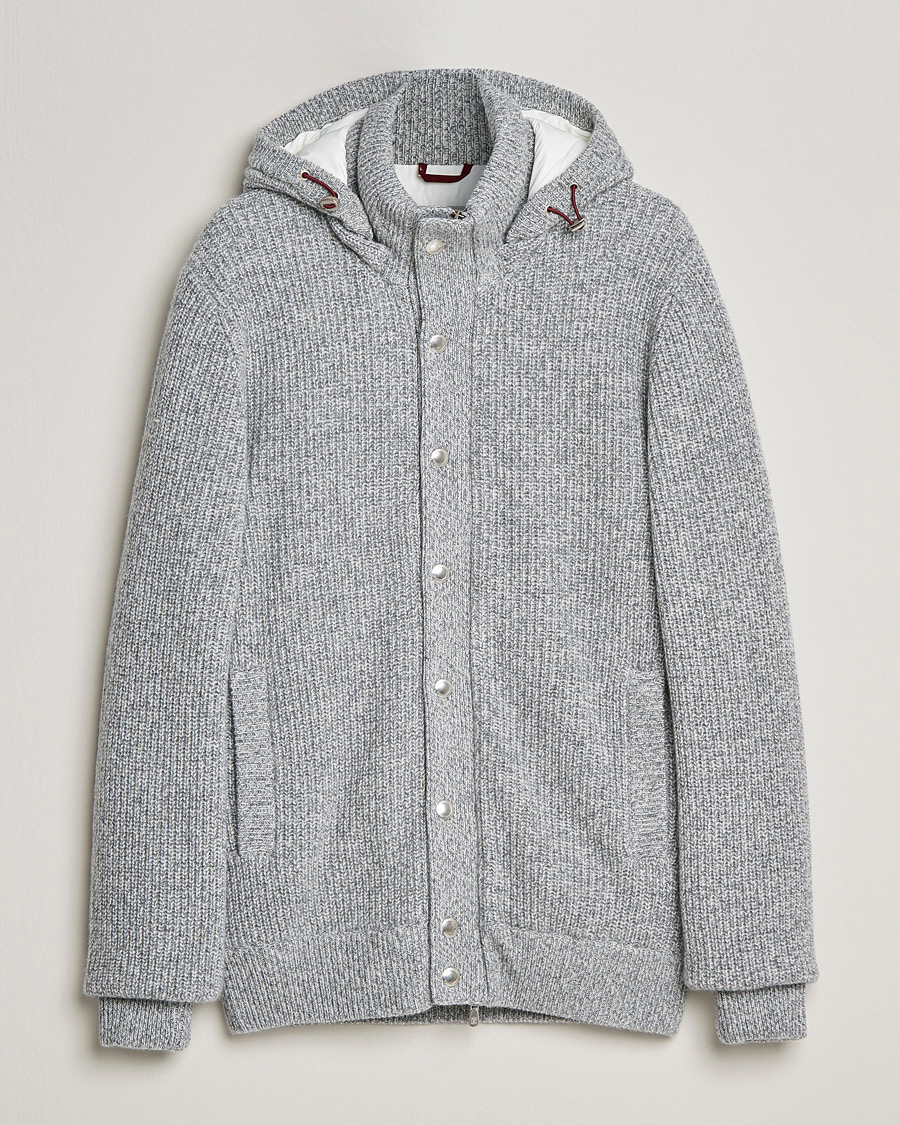 Homme | Manteaux Et Vestes | Brunello Cucinelli | Hooded Cashmere Jacket Light Grey