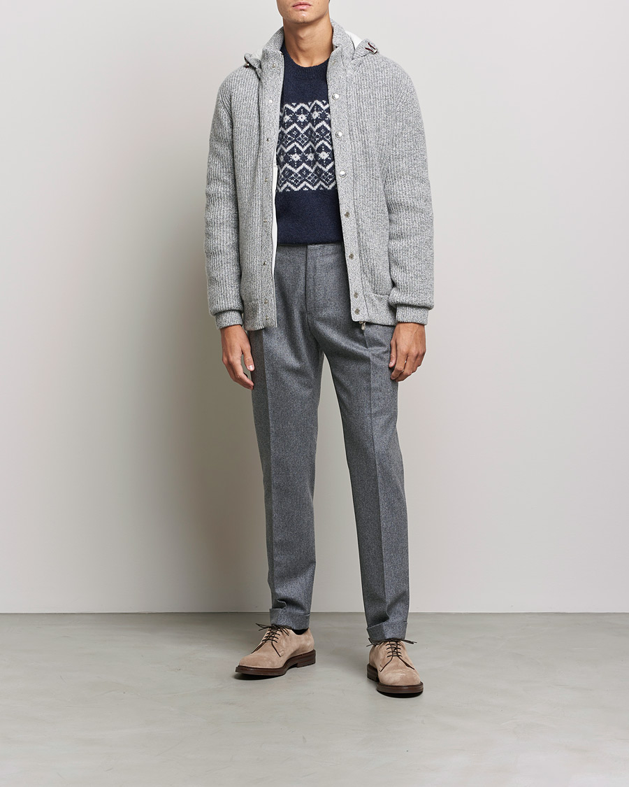 Homme | Manteaux Et Vestes | Brunello Cucinelli | Hooded Cashmere Jacket Light Grey