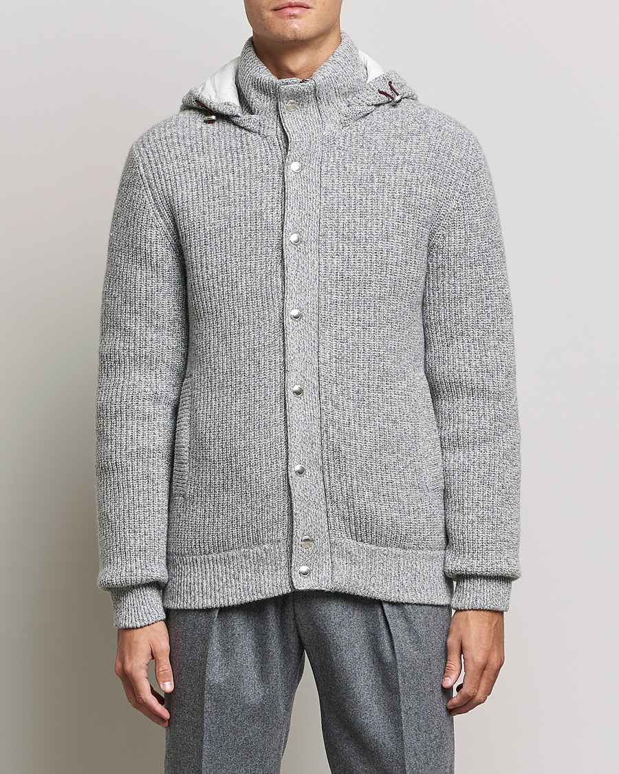 Homme | Manteaux Et Vestes | Brunello Cucinelli | Hooded Cashmere Jacket Light Grey