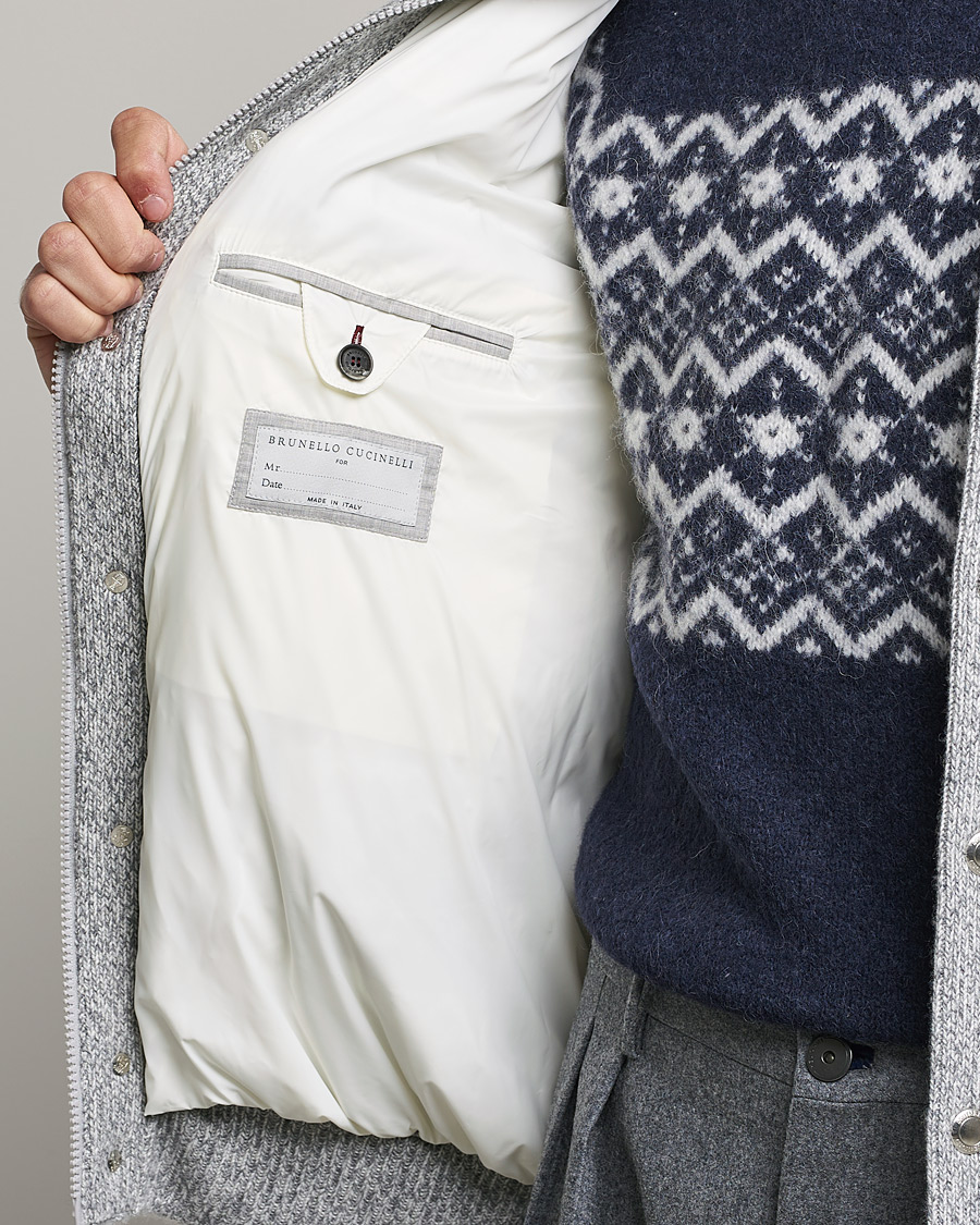 Homme | Manteaux Et Vestes | Brunello Cucinelli | Hooded Cashmere Jacket Light Grey