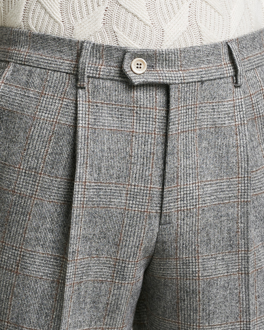 Homme | Costumes | Brunello Cucinelli | Prince Of Wales Flannel Suit Grey Melange