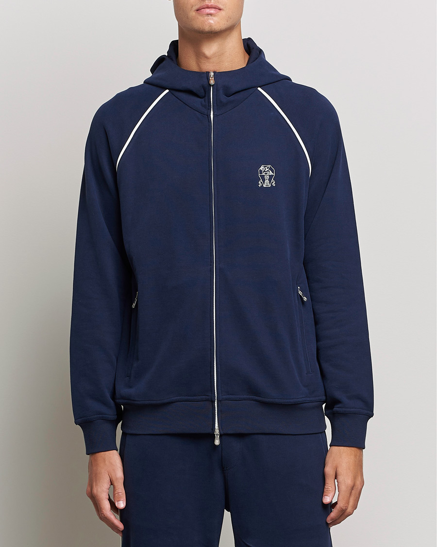 Homme | Pulls Et Tricots | Brunello Cucinelli | Soft Cotton Zip Sweater Cobalt Blue