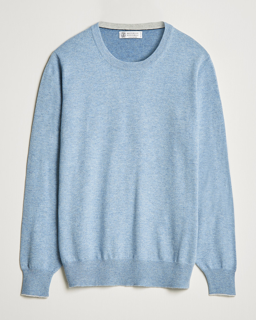 Homme | Pulls Et Tricots | Brunello Cucinelli | 2 Ply Cashmere Pullover Light Blue